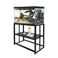 40 Gallon Double-Layer Fish Tank Stand Metal Aquarium Turtle/Reptile Tank Home