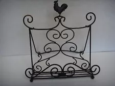 Paula Deen Signature Black Metal Cookbook Stand Rooster 13" Kitchen Decor