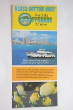 Vintage Waikiki Offshore Cruises Glass Bottom Boat (Hawaii) Souvenir Brochure