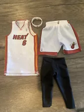 Enterbay 1/6 Lebron James Miami Heat Jersey + Headband + Tights Authentic