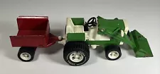 Vintage Tonka Lawn Garden Tractor With Front Loader & Trailer