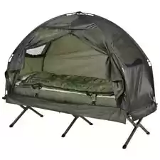 Outsunny 1 Person Foldable Camping Cot with Tent, Bedspread,NEW