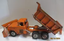 Vintage Toy TONKA 1958 Big Mike Dump Truck w/ V-Plow State Hi-Way Dept 975 as-is