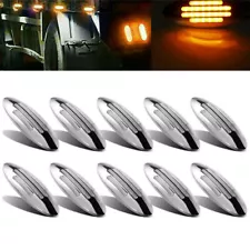 10pcs Oval Amber 24 Led Side Marker Clearance Lights Clear Lens for Freightliner (For: Freightliner Argosy)