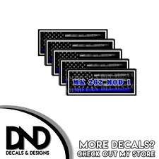 MK 262 MOD 1 Ammo Can Decal Gun Ammunition Label Box Sticker Blue Line Flag 5 Pk