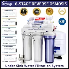 6 Stage PH Alkaline Reverse Osmosis Drinking Water Filter System Under sink RO