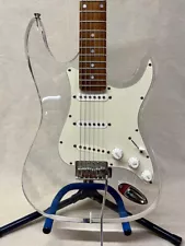 2000's Galveston Acrylic / Plexiglass Strat Style Guitar Free Shipping