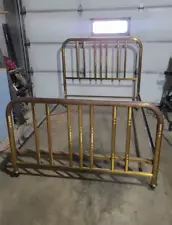 Vintage Early 1900s Simmons Company Full Double Brass Bed Frame