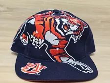 Vintage 90's The Game Auburn Tigers Big Logo Snapback Hat Cap Brand New