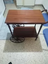 antique rolling tea cart brown