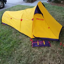 VTG Marmot Taku 4 Season 2 Person Tent Yellow Purple Pole Stakes Bag READ