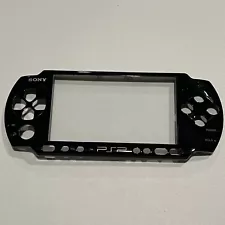 BLACK Sony PSP 3000 Front Faceplate Part Official OEM w/ New Glass Lens