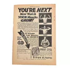 1930 Miracles in Muscles by Titus print ad - vintage bodybuilding