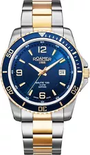 Roamer 862844 47 45 20 Nautic 100 blue silver gold Stainl. Steel Men's Watch NEW