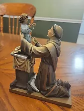 St Anthony Kneeling Catholic Figurine 7" Tall by Roman Inc