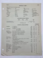 1957 MACK TRUCK LIST PRICE MODEL D-20P Standard Tractor Chassis Optional Extras