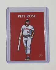 Pete Rose Limited Edition Artist Signed Cincinnati Reds Trading Card 9/10