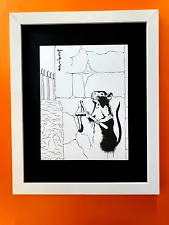 BANKSY + SIGNED GRAFFITI PRINT " THE RAT " + NEW FRAME + BUY IT NOW!