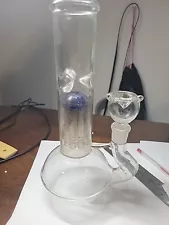 10.5” Inch Glass Water Pipe Bong W/ Tree Perc & Ice Catcher