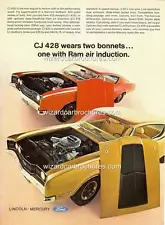 1969 FORD MERCURY CYCLONE COBRA JET CJ 428 RAM AIR A3 POSTER AD SALES BROCHURE