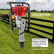 Pile Driver Gasoline Powered Post Driver T Post Push Fence Garden Fencing Hammer