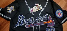 Brand New! Atlanta Braves #10 Chipper Jones 2Patch Stitched LIMITED Jersey BLACK