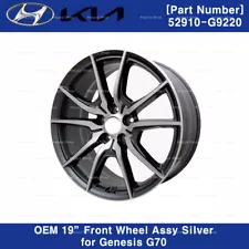 52910G9220 OEM 19" Front Wheel Assy Silver for Hyundai Genesis G70 2019-2024