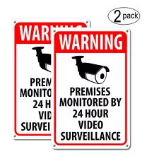 (2) Warning Security Cameras In Use ~ Home Video Surveillance cctv Camera Signs