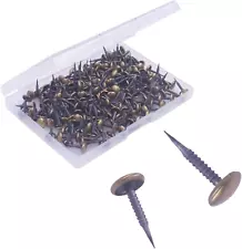 Antique Upholstery Tacks (200 Pieces), Decorative Sofa Nails for Furniture and C