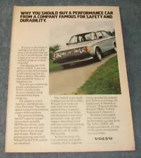 1978 Volvo 242GT Vintage Color Ad "WhyYou Should Buy a Performance Car..."