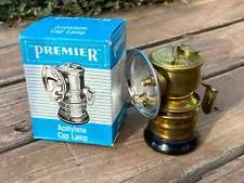 NOS Vintage PREMIER Acetylene Cap Lamp Carbide Miner's Lamp in Box; Made England