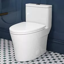 One Piece Toilets Elongated Compact W/Soft Close Seat Powerful MaP score of 1000