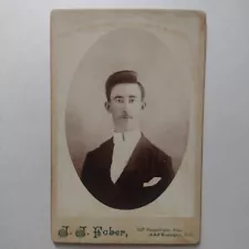 Washingtonian Gentleman by J.J. Faber, Antique Cabinet Card 1880's Wash. D.C.