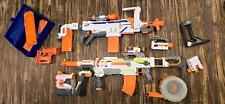 Lot Of Two Working Nerf N-strike Modulus Guns With Many Attachments