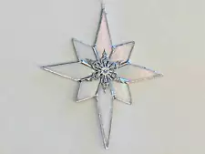 White Stained Glass Star Suncatcher