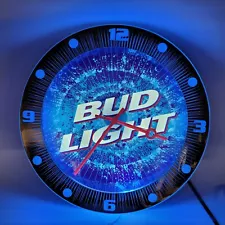 2001 Bud Light Neon Clock Sign Tested Works Great! Rare Made For Commercial Use.