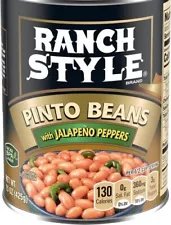 Ranch Style Pinto Beans With Jalapeno Peppers, Canned Beans, 15 OZ