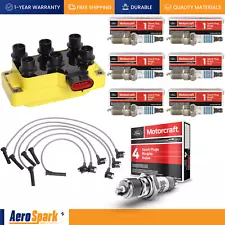 1X Ignition Coil + Wireset + 6X Motorcraft Spark Plug for Ford Explorer