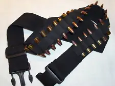 BULLET & 410 SHOTGUN Bandoleer Rifle or Pistol Ammo Belt for Hunting BLACK