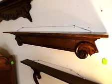 Antique Oak Shelf Wall shelf 46" long #3 refinished restored ornate carvings