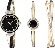 Women's Premium Crystal Accented Watch and Bangle Set