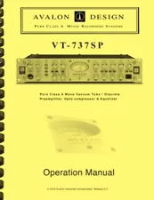 Avalon Design VT-737SP Preamplifier OWNER'S MANUAL