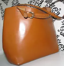 LARGE ZARA REAL LEATHER BUCKET SHOPPER GRAB SHOULDER HANDBAG/PURSE-C