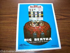 BIG BERTHA ORIGINAL 1979 SLOT MACHINE PROMO SALES FLYER Vintage Promo Art