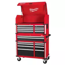 Milwaukee Tool Chest Combo 41" W x 22" D 18-Drawer Heavy Duty Storage Red