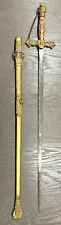 Antique Masonic Ceremonial Sword & Scabbard Knights Of Templar RARE