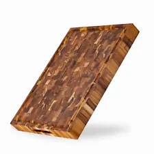 XXL Teak End-Grain Butcher Block Cutting Board - [2-Inch Thick] 20" x 15"