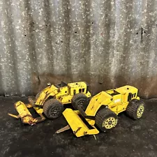 2 X Vintage Tonka Tractor Front End Loader /Backhoe Bucket Yellow Model 52900