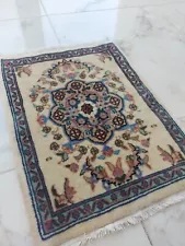 2x2 Handmade Rug, Vintage Rug, Turkish Rug Oushak Rug Cushion Carpet Hereke Rug