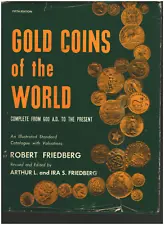 Numismatics book. Friedberg. GOLD COINS OF THE WORLD FIFTH EDITION HARDBOUND